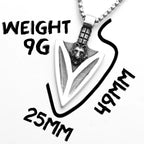 PENDRA Wolf Spearhead Steel Necklace
