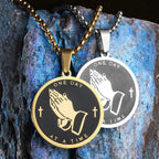 Cross Praying Hands Bilble Men Necklaces Stainless Steel Pendant Chain Women Jewelry HipHop Cool Accessories Gifts Wholesale