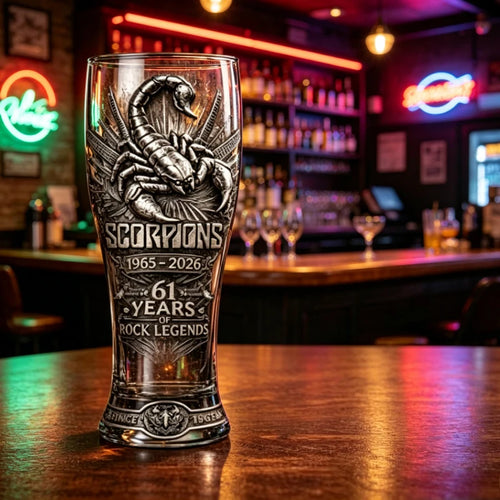 1965-2026  Punk Rock Scorpions Legends Beer Glass Cup 61 Years Bar Party Drinkware Collection Ornaments