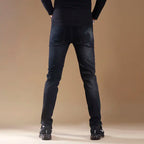 High-end Classic Washed Fashion Stretch Slim Black Mans Korean Style Streetwear Hip-hop Cowboy Jeans Luxury Casual Pants for Men