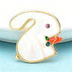 PENDRA Cute White Rabbit Brooch