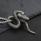 PENDRA Serpentsteel 316L Stainless Steel Snake Pendant