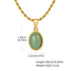 PENDRA Oval Stone Pendant Necklace