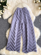 Lazy style high waisted casual wide leg pants women in spring and summer new stretch solid color loose versatile pants