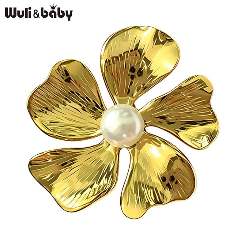 PENDRA Florielle Stainless Steel Flower Brooch