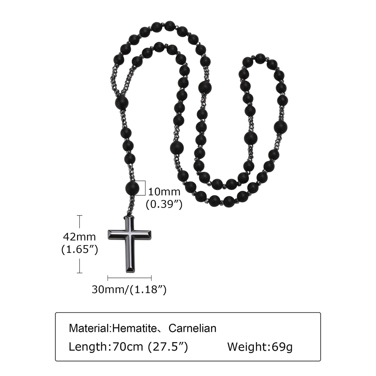 PENDRA Cross Beaded Rosary Rosary Necklace