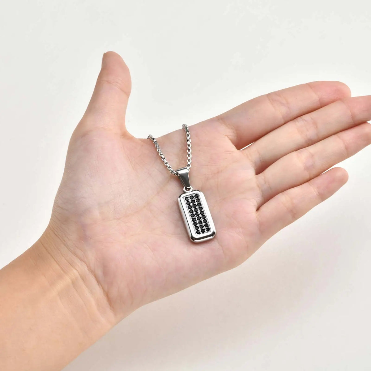 Stylish Men's Geometric Pendant Necklace for Men,314L Stainless Steel Square Pendant Necklace,Birthday Party Gift for Him Dad