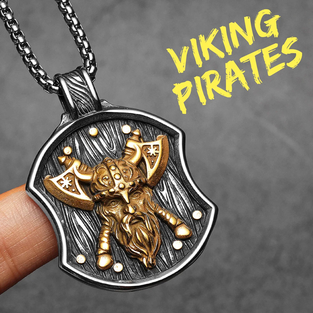 PENDRA Pirates Shield Steel Necklace