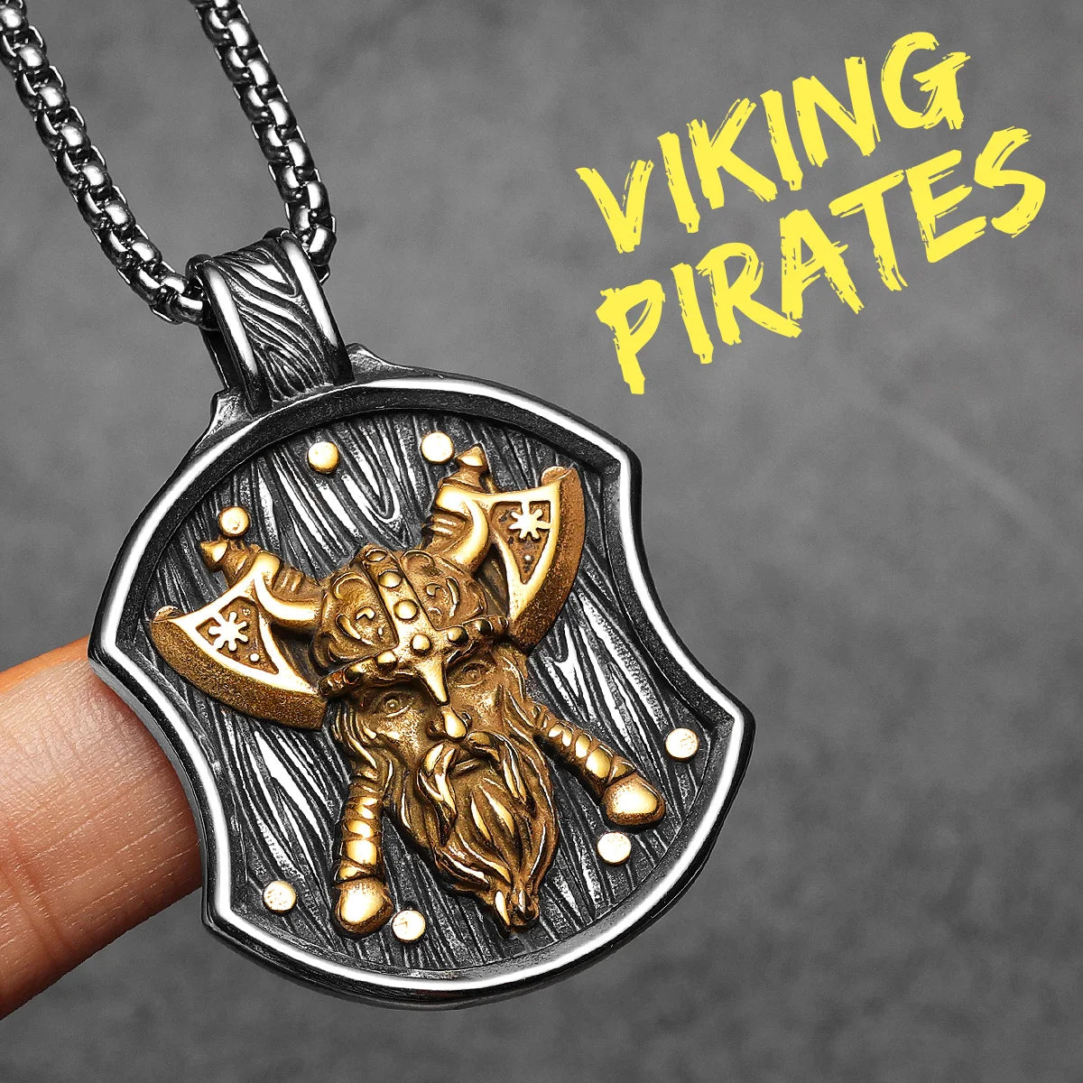 PENDRA Pirates Shield Steel Necklace