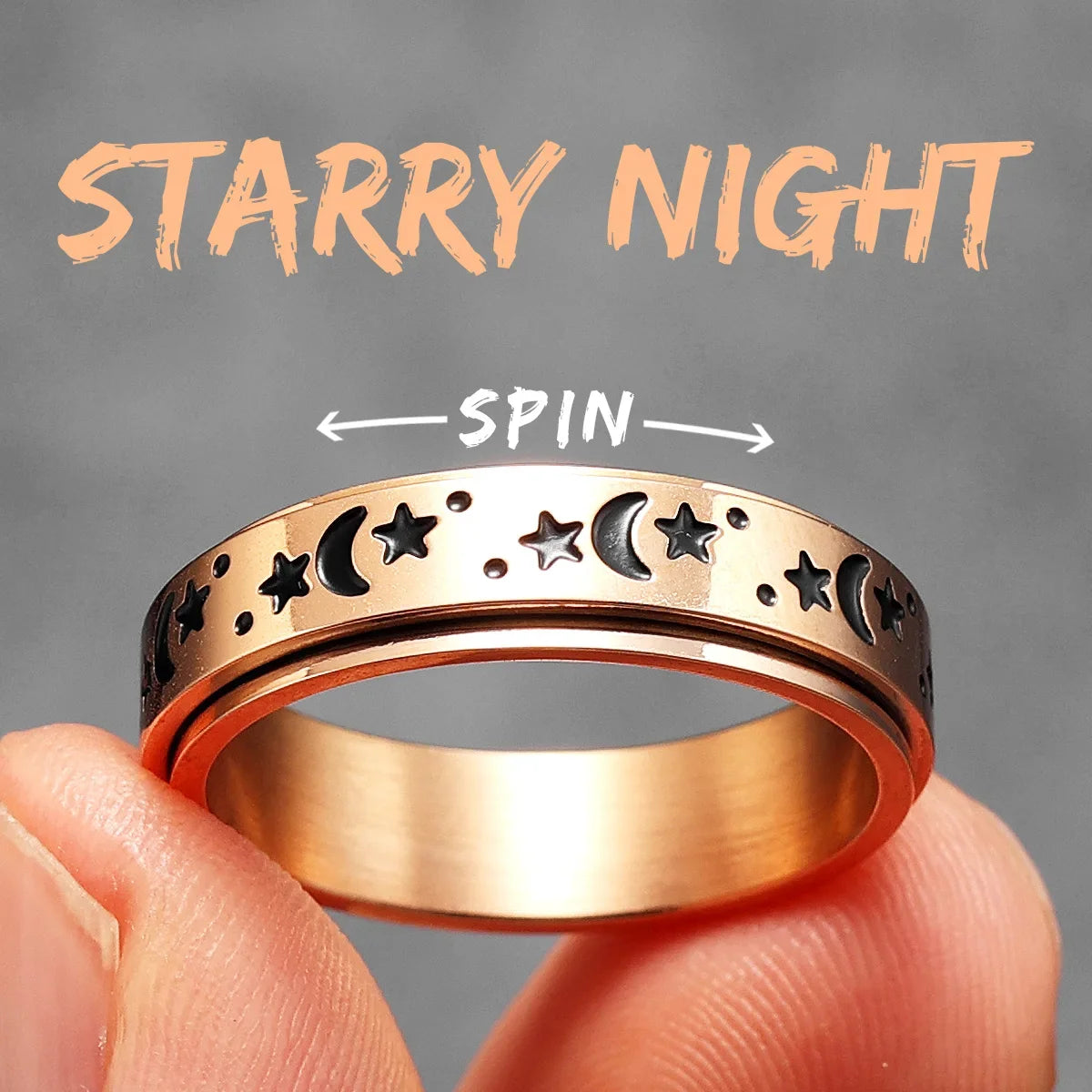 PENDRA Starry Night Stars Steel Ring