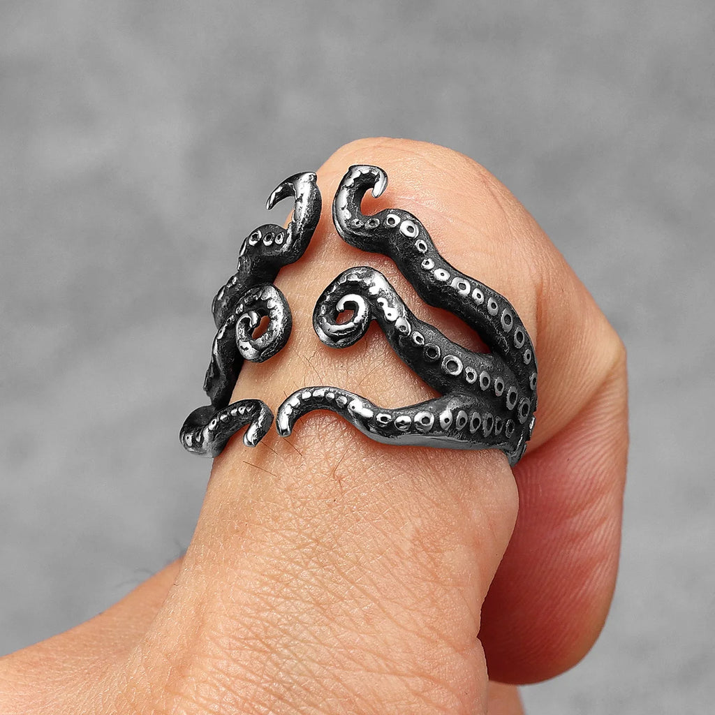 PENDRA Octopus Squid Tentacle Steel Ring