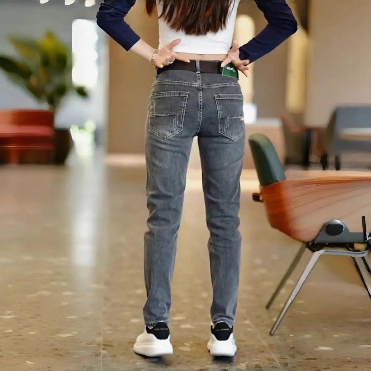 Men's Pants Korean Style 2025 Autumn New Men's Slim Straight Elastic High-end Casual Trousers Spring Autumn Low Rise Jeans