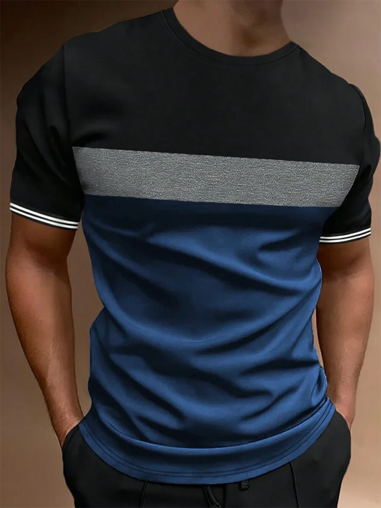 Summer Daily Street Men's T-shirt Outdoor Sports Loose Comfortable Men's T-shirt Fitness Exercise Fashion Men's Short-sleeved