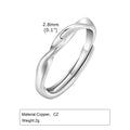 PENDRA Metal Minimalist Wedding Adjustable Ring