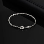 Simple Button Chain Bracelets for Men Boys,Stainless Steel Twisted Rope Chain Wristband,Causal Jewelry Gift