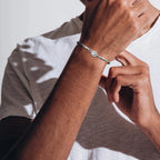 Simple Button Chain Bracelets for Men Boys,Stainless Steel Twisted Rope Chain Wristband,Causal Jewelry Gift