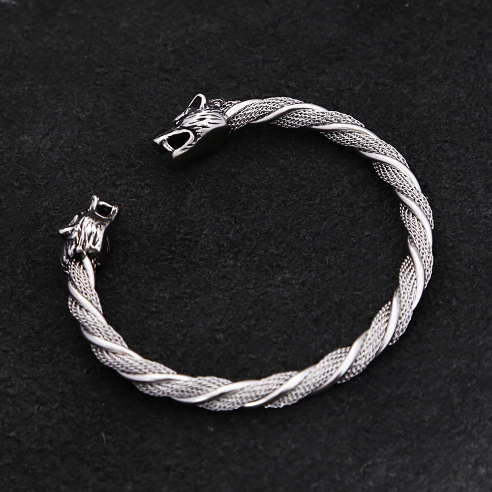 PENDRA Wolfcrest Vintage Viking Wolf Head Bracelet