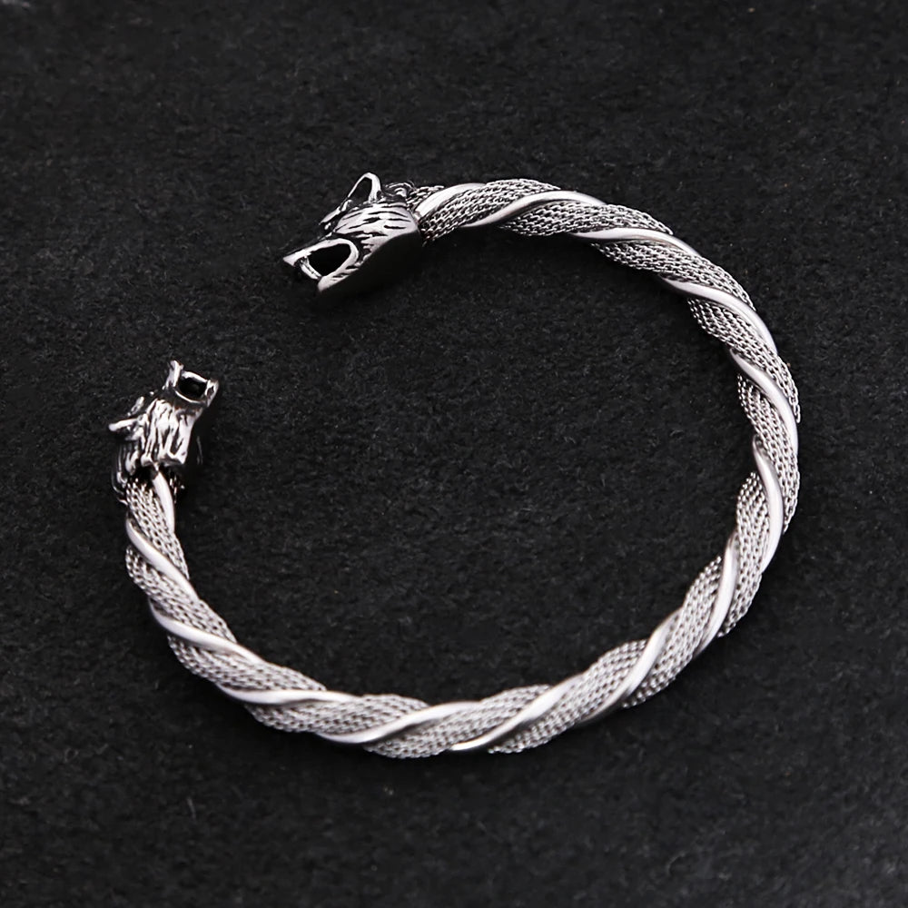 PENDRA Wolfcrest Vintage Viking Wolf Head Bracelet