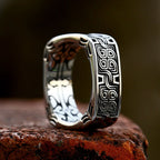 PENDRA Squareforge Embossed Pattern Ring