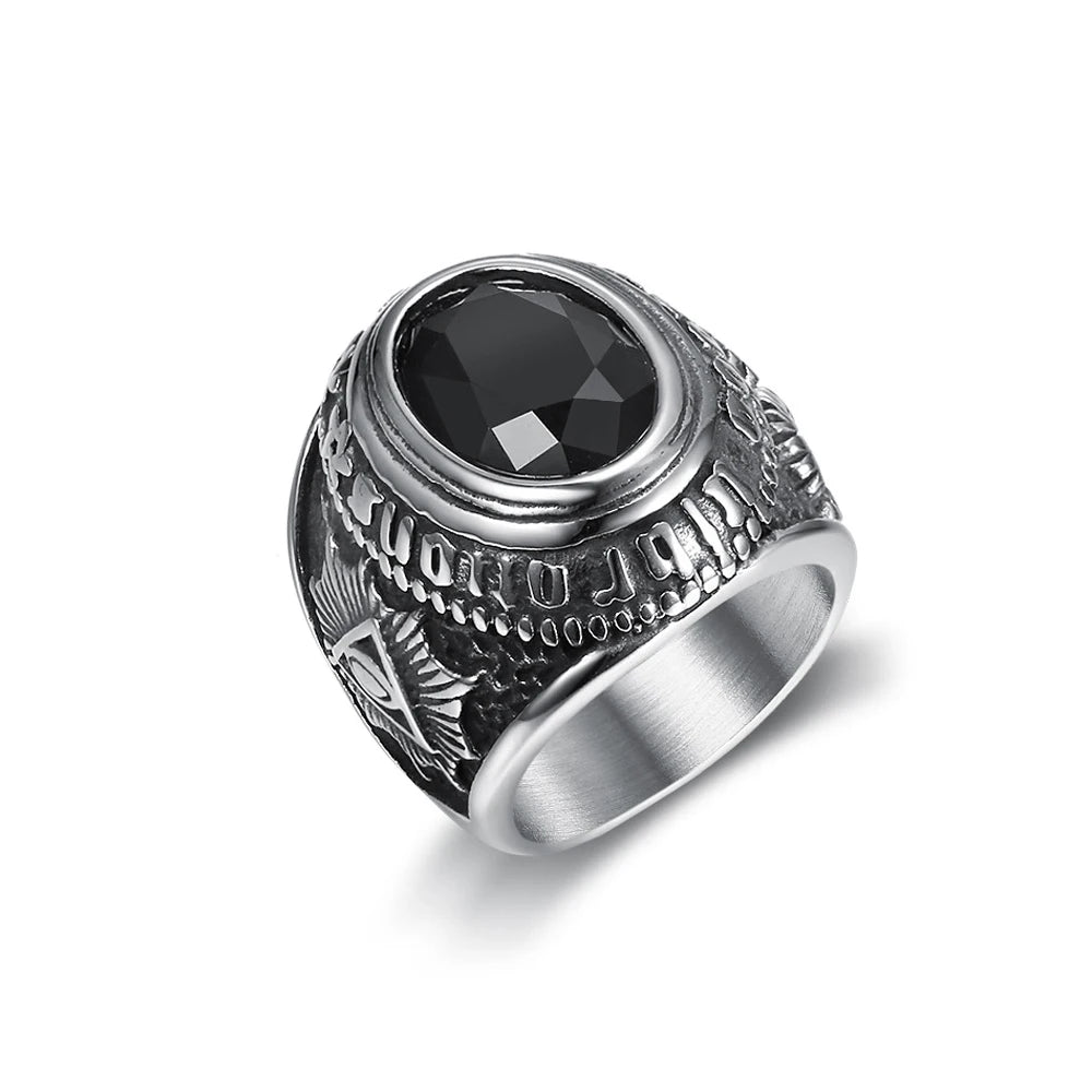 PENDRA Blackstone Gothic Black Stone Ring