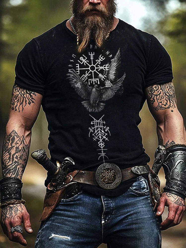 style Outdoor Street Men's Fashionable T-shirt 3D Printed Men's Fitness T-shirt Daily Casual Sports Short-sleeved Tops