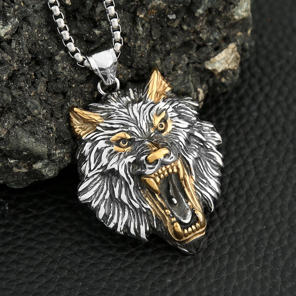 PENDRA Odinwolf Nordic Wolf Pendant Necklace