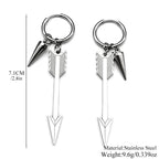 Longbow Archery Rivet Earrings For Women Men Stainless Steel Silver Color Sword Hiphop Party Male Dangle Earring Jewelry Gifts