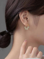 PENDRA Gold Jade Hetian Earrings