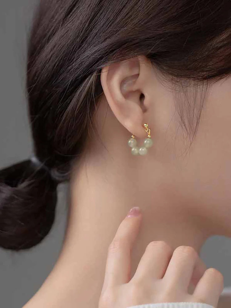 PENDRA Gold Jade Hetian Earrings