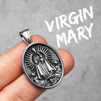 Virgin Mary Stainless Steel Men Necklaces Pendants Chains Women Jewelry New Cool Powerful Amulet Accessories Gifts Wholesale