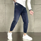 New Harajuku Fashion Trendy Spring Autumn Slim Fit Casual Jeans for Men Vintage Tapered Pencil Pants Stretch Boyfriend Jeans