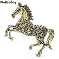 PENDRA Retro Powerful Running Horse Brooch