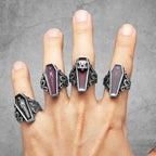 Gothic Mummy Vampire Coffin Men Rings Stainless Steel Retro Punk Rock New In Women Jewelry Fashion Accessories Gift Wholesale