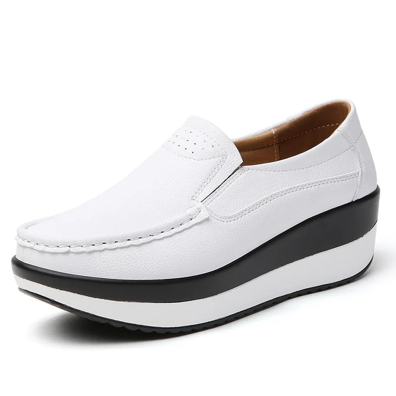 PENDRA Leather Sports Platform Shoes