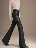 PENDRA Spicy Cargo Pocket High Waist Leather Pants