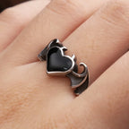 PENDRA AngelDemon Black Heart Wings Pendant