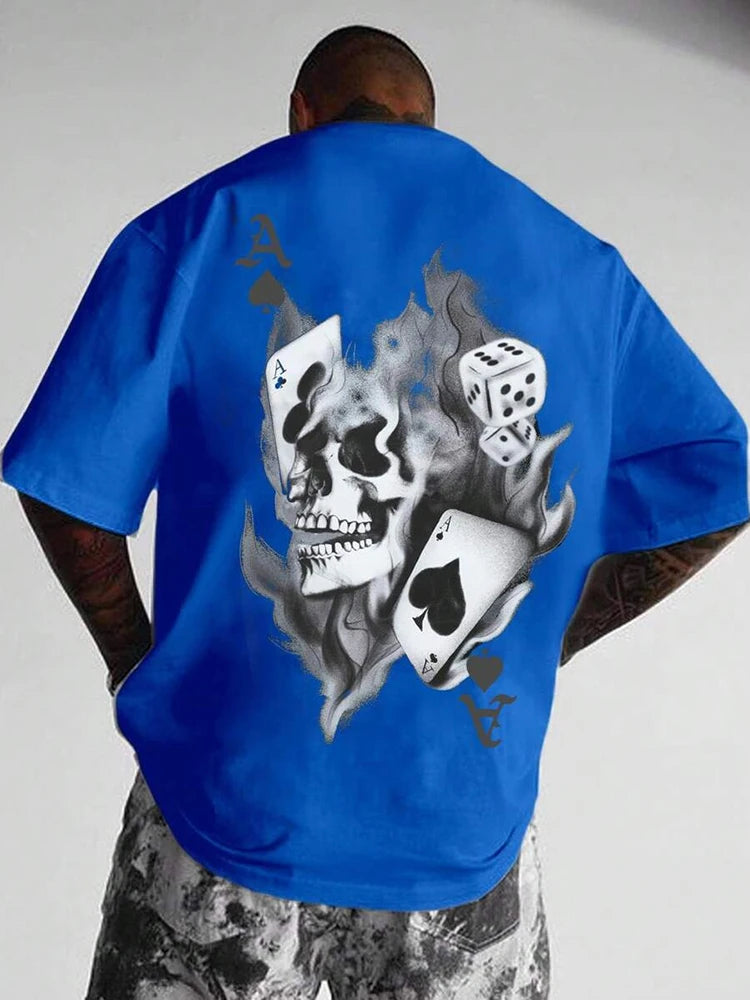 Summer Outdoor Casual Men's T-shirt Seaside Surf Men's Short Sleeve Letter Shark Print Men's T-shirt Daily Street Fashion T-shir