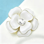 PENDRA Camellia 2-Color Classical Enamel Flower Brooch