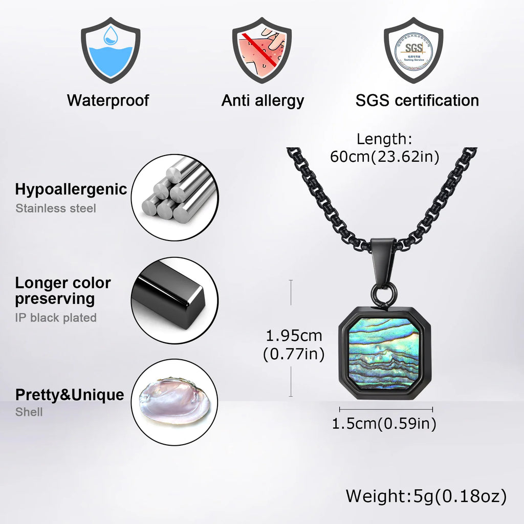 PENDRA Square Abalone Necklace