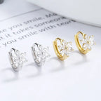 925 Sterling Silver Vintage Earrings For Women Trendy Simple Flower CZ Earring Jewelry Prevent Allergy Party Accessories Gift