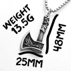 Viking Mythology Wolf Aex Men Necklaces Stainless Steel Pendant Chain Women Punk Fashion Jewelry New Accessories Gifts Wholesale