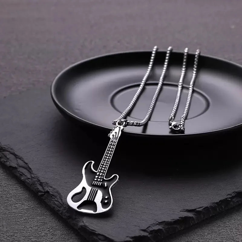 PENDRA Guitarrock Stainless Steel Guitar Pendant Necklace