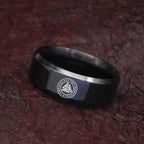 PENDRA Rune Black Steel Ring