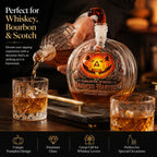 Spooky Jack‑O‑Lantern Liquor Decanter Halloween Pumpkin‑Shaped Glass Whiskey Bottle Home Tabletop Ornament X‑mas Present