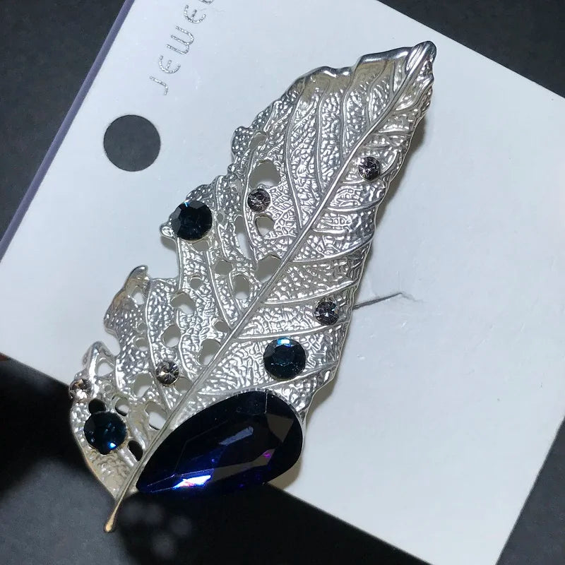 PENDRA Aurelia Crystal Golden Leaf Brooch