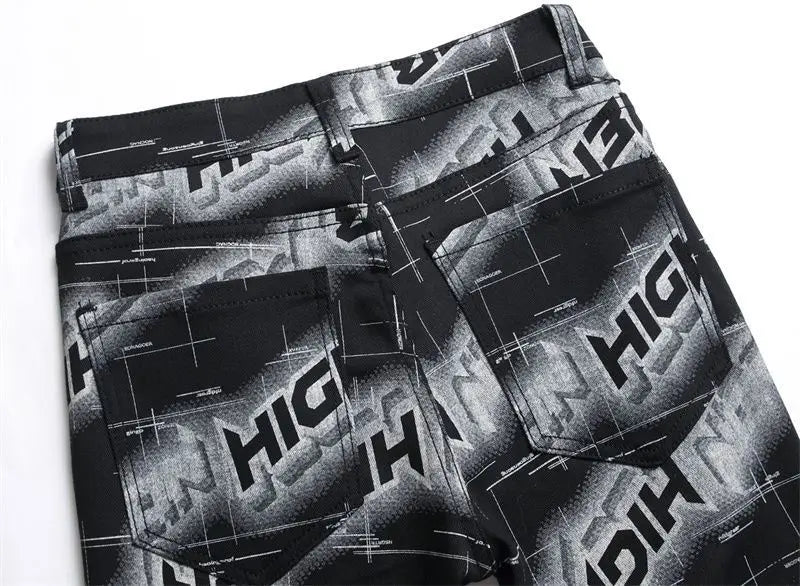 PENDRA Denim Printed Pants