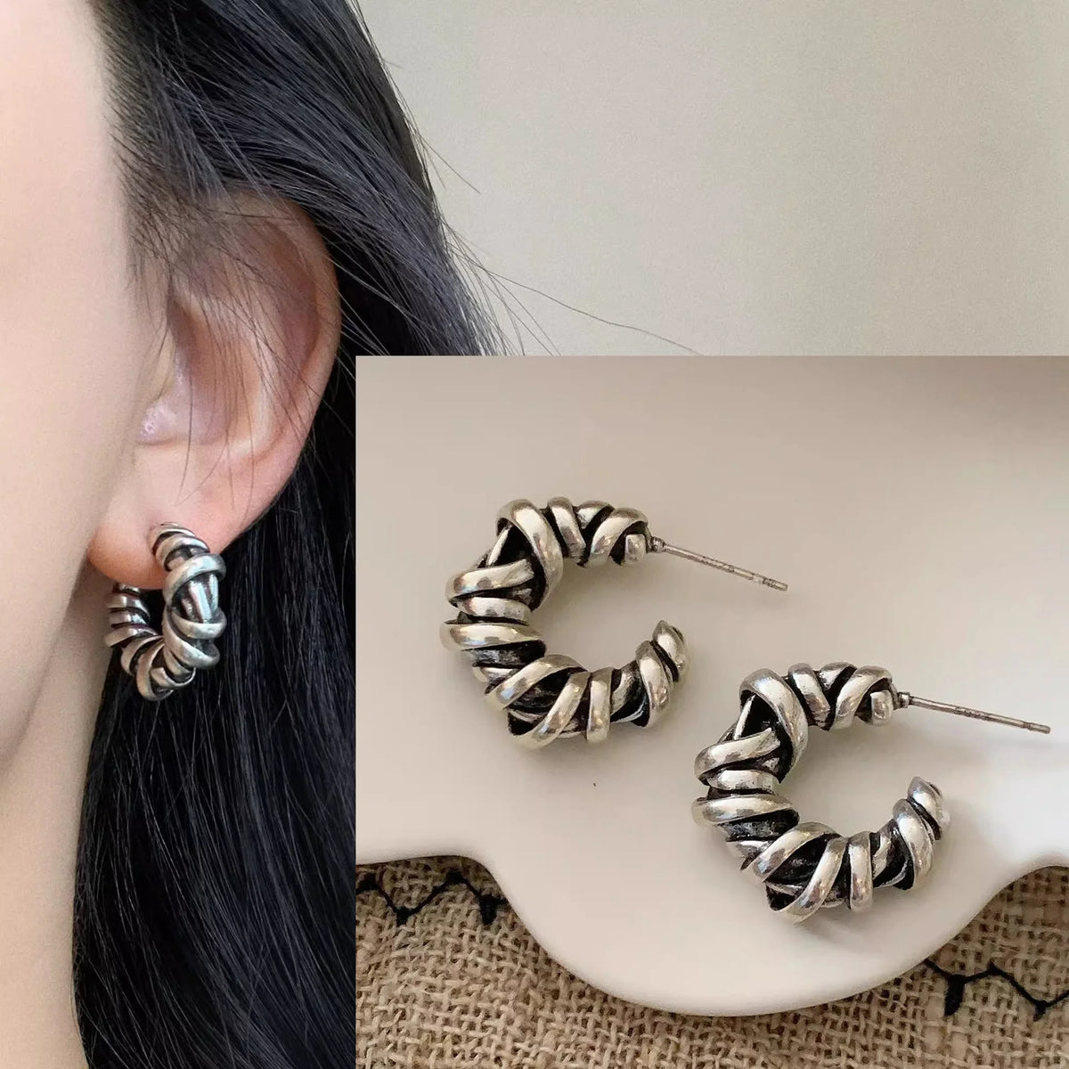 VENTFILLE 925 Sterling Silver CZ Star Moon Asymmetric Hoop Earrings for Women Girls Gold Silver Color Party Jewelry Gifts