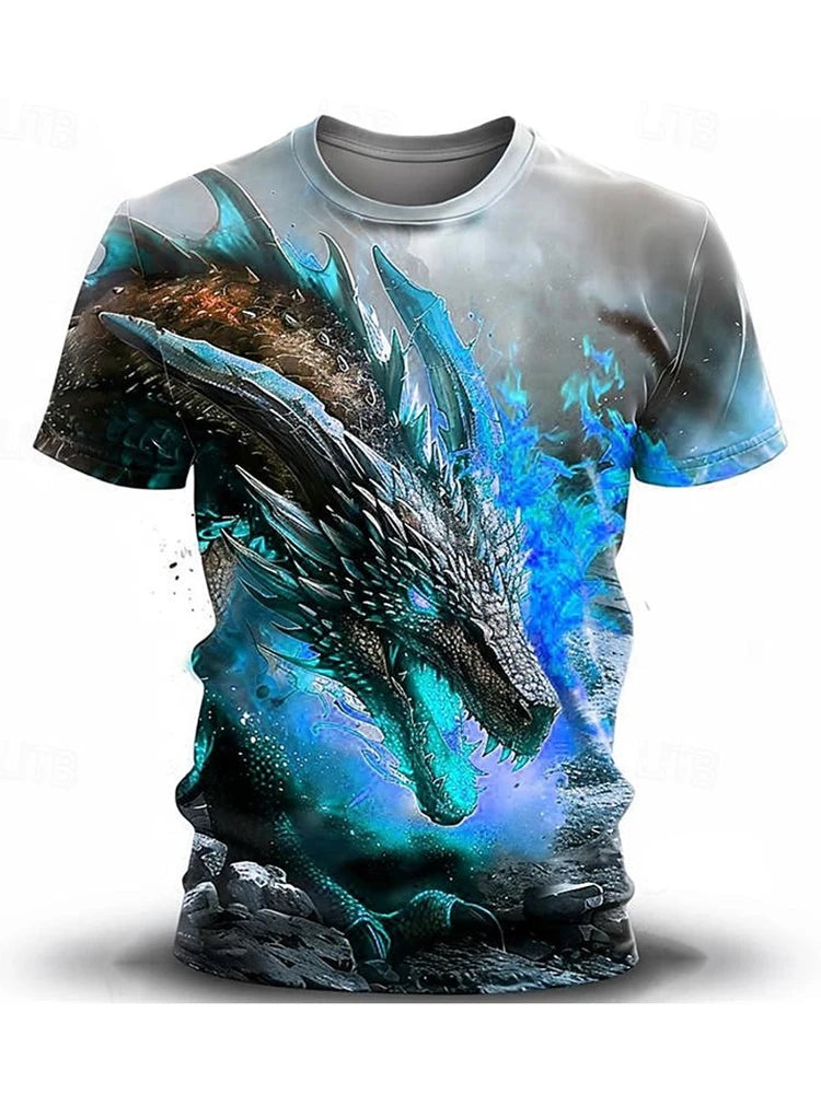 PENDRA Urban Short-Sleeve Dragon Print T-Shirt