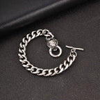 Rock Punk Men's Snake Head Chain Bracelet,11MM Stainless Steel Thick Chain Wristband,Birthday Party Gift for Him
