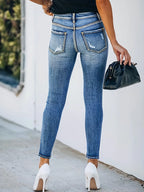 Women's High Waisted Slim Fit Jeans, Casual Cropped Shorts